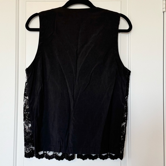 April Cornell Black Lace Vest Top 100% Cotton Size Large - Picture 11 of 12